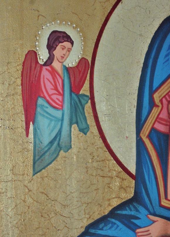 Ikona Eleusa z aniołem angel
