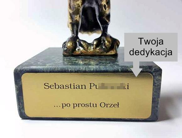 Figurka orła z wygrawerowaną dedykacją