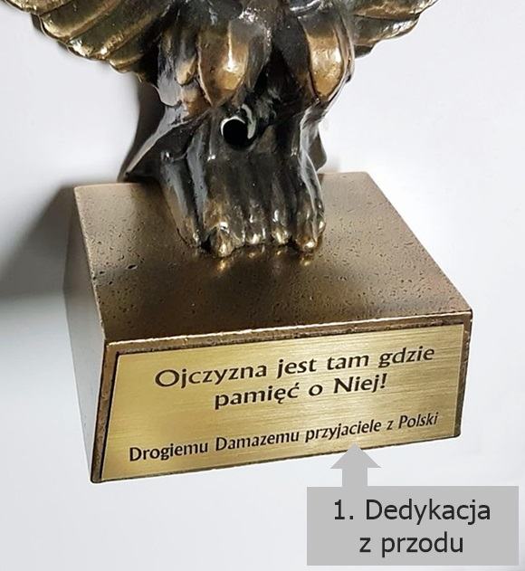 Mosiężna figurka z dedykacją na prezent