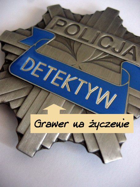 odznaka z grawerem detektyw