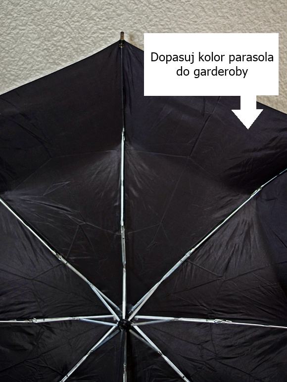 Czarny tulipan parasol damski do torebki