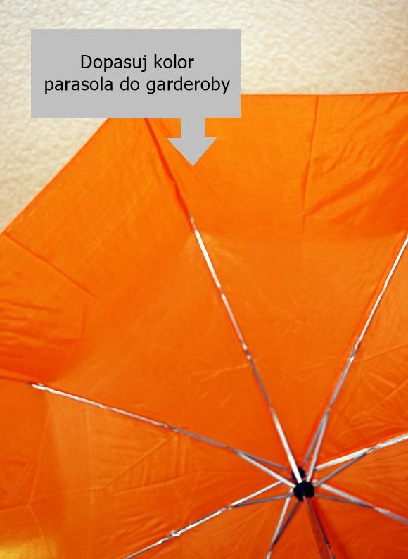 Składany damski pomarańczowy parasol do torebki
