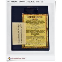 Ikona z certyfikaterm greckim