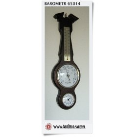 Drewniany BAROMETR zegarem i termometrem Adler (65014 W)