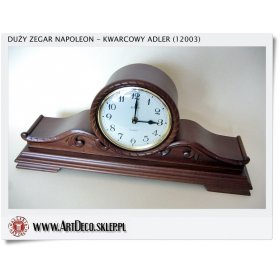 Duży zegar drewniany kominkowy - Bufetowy Adler (12003)