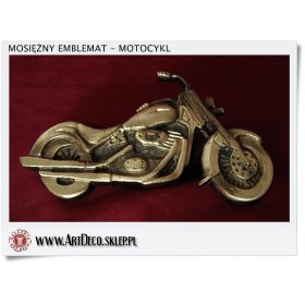 Mosiężny motocykl jak Harley Davidson - zawieszka emblemat ładny upominek