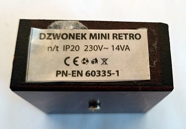 Dzwonek elektryczny retro na 230V