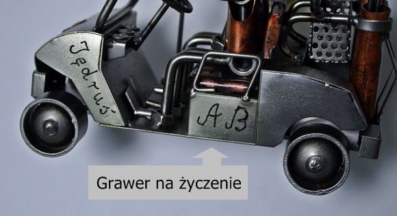 metalowa figurka model z grawerem