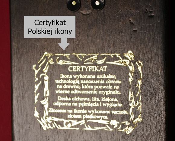 Certyfikat ikony Polskiej