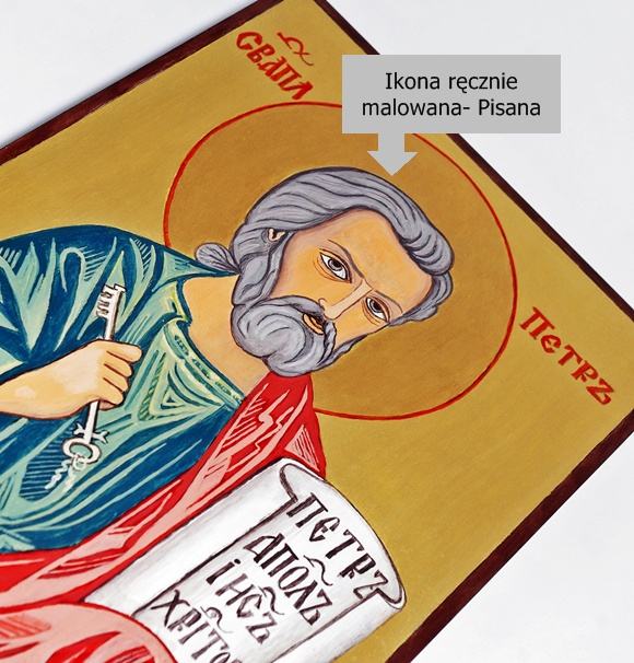 Na prezent ręcznie malowana ikona św. Piotra