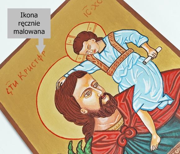 Ikona malowana na prezent Święty Krzysztof