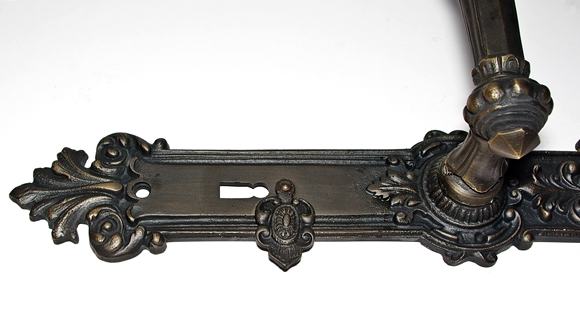 Duża bramowa pałacowa klamka na klucz