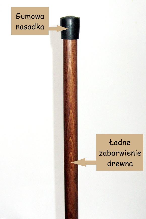 Ładne zabarwienie drewna laski