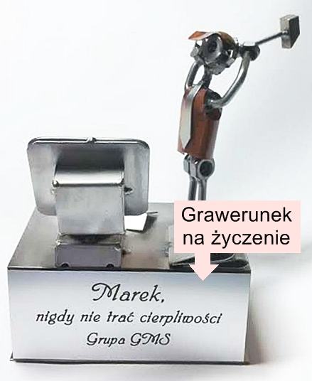 Figurka z grawerem na prezent zdenerwowany informatyk