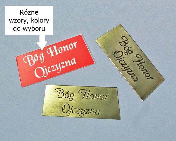 Orzełek z grawerem Bóg Honor Ojczyzna