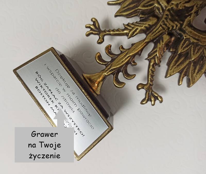 Mosiężna figurka Orła Polskiego na prezent