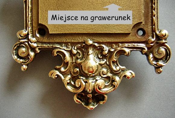 Mosiężna wizytówka grawerunek