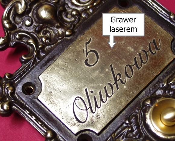Wizytówka mosiężna grawer laserem