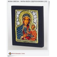 15 Matka Boska Częstochowska w ozdobnym etui na chrzest lub komunię św.