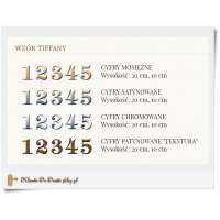 2 srebrne Cyfry na dom - Mosiądz Times New Roman 19 cm