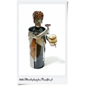 BACHUS - DIONIZOS Bóg wina stylowy metalowy stojak pod butelkę wina