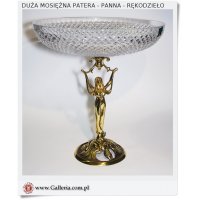 Bardzo duża PATERA mosiężna + kryształ PANNA