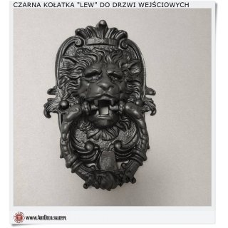 Czarna kołatka do drzwi wejściowych