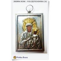 Czarna MADONNA Matka Boska Częstochowska Polska srebrna ikona (16)