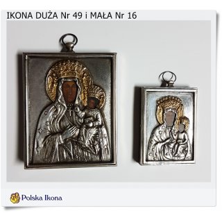 Czarna MADONNA Matka Boska Częstochowska Polska srebrna ikona (16)