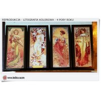 Cztery pory roku Alphonse Mucha 4 obrazy