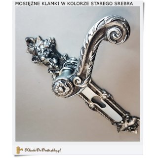 Klamki do drzwi w kolorze starego srebra
