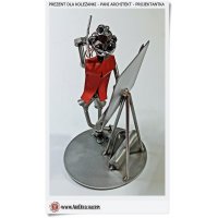 Metaloplastyka figurka dla koleżanki architekt