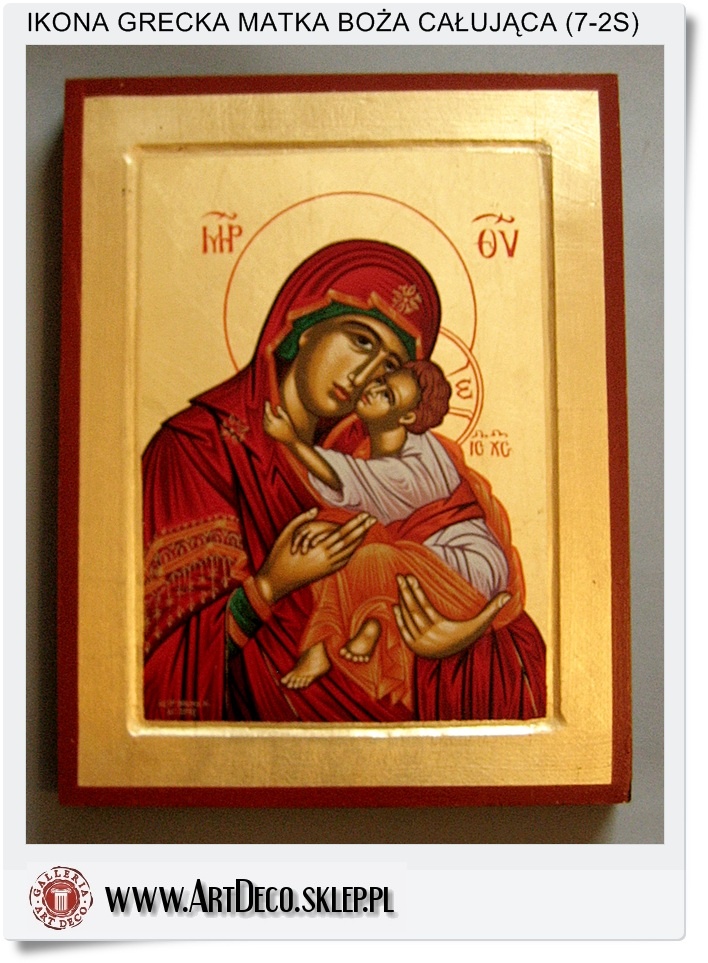  Duża Ikona Grecka Matka Boża Całująca - Artdeco sklep (11-2S)