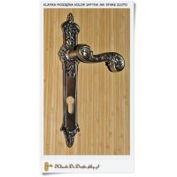 Duża klamka do drzwi w kolorze starego złota 92 mm WB