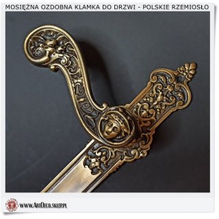 Mosiężna ozdobna klamka do drzwi