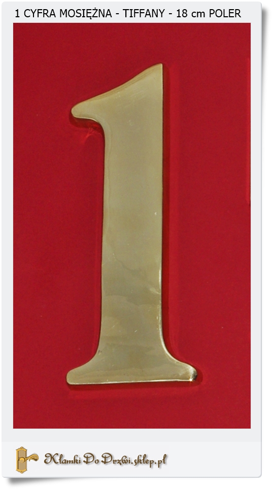  Duża mosiężna cyfra 18 cm czcionka TIFFANY Poler (1 szt)
