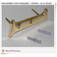 Duża mosiężna cyfra 18 cm czcionka TIFFANY Poler (1 szt)