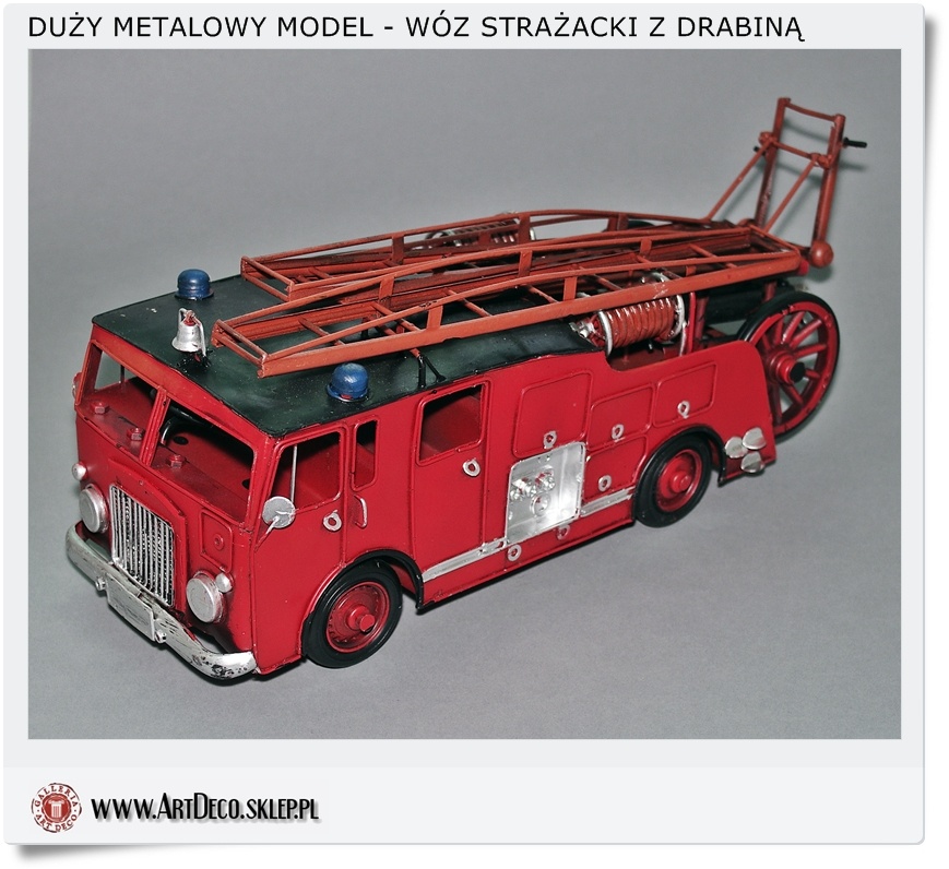  Duży metalowy model Wozu strażackiego