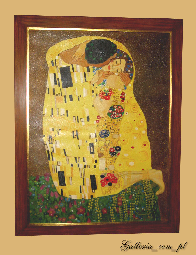  Duży OLEJ NA PŁÓTNIE POCAŁUNEK - Gustav Klimt