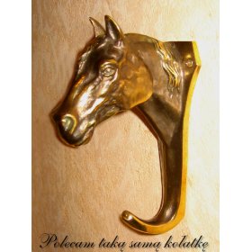 Duży mosiężny wieszak dla miłośnika koni - Rzeźba konia 