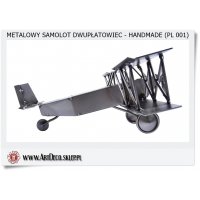 Duży metalowy model samolot Dwupłatowiec