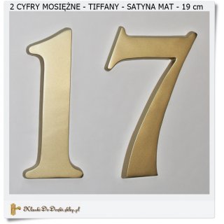 Dwie cyfry mosiężne TIFFANY satyna matowa 19 cm