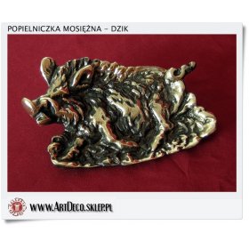 DZIK mosiężna popielniczka - Prezent dla Myśliwego 