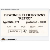 Dzwonek elektromechaniczny RETRO lata 20 DĄB