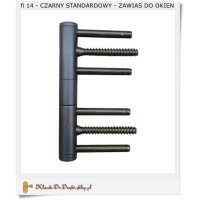 Czarne zawiasy do drewnianych okien