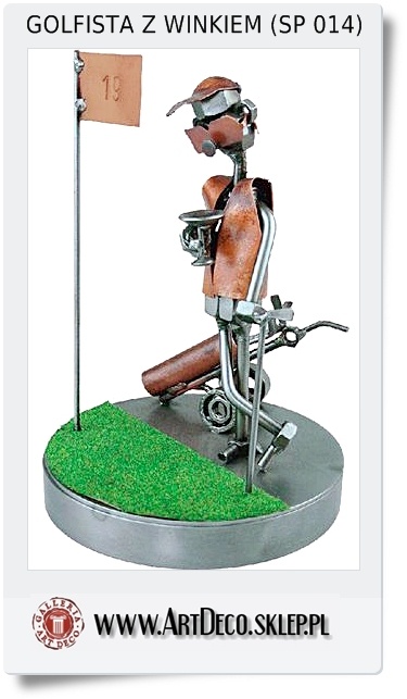  Figurka statuetka Golfista z winkiem na polu golfowym 