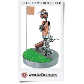 Figurka statuetka Golfista z winkiem na polu golfowym 