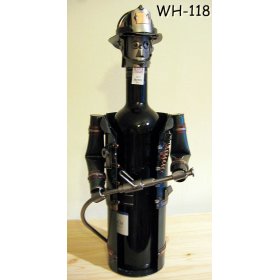 Figurka stojak na butelkę wina lub alkoholu + Strażak z USA