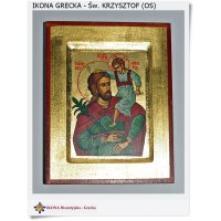 Grecka Ikona jak obraz Św. Krzysztof (OS)