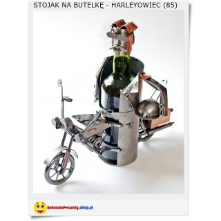 Harleyowiec na motorze - Stojak osłonka na wino - Prezent dla motocyklisty 